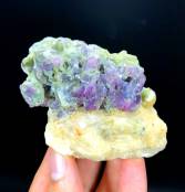 NATURAL PURPLE CORUNDUM BUNCH ON MATRIX SPECIMEN FROM KASHMIR PAKISTAN - 315 GRAM