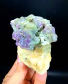 NATURAL PURPLE CORUNDUM BUNCH ON MATRIX SPECIMEN FROM KASHMIR PAKISTAN - 315 GRAM