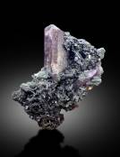 NATURAL PURPLE COLOR SCAPOLITE CRYSTALS WITH DIOPSIDE CLUSTER, SCAPOLITE SPECIMEN FROM KOKCHA VALLEY BADAKHSHAN AFGHANISTAN - 345 GRAM