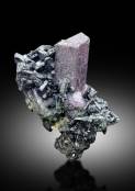 NATURAL PURPLE COLOR SCAPOLITE CRYSTALS WITH DIOPSIDE CLUSTER, SCAPOLITE SPECIMEN FROM KOKCHA VALLEY BADAKHSHAN AFGHANISTAN - 345 GRAM