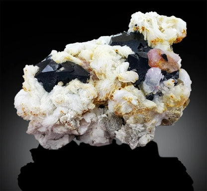 Pink Apatite Crystals with Tantalite, Schorl and Albite, Rare Specimen, Apatite Crystal, Mineral Specimen from Skardu Pakistan, 626 g