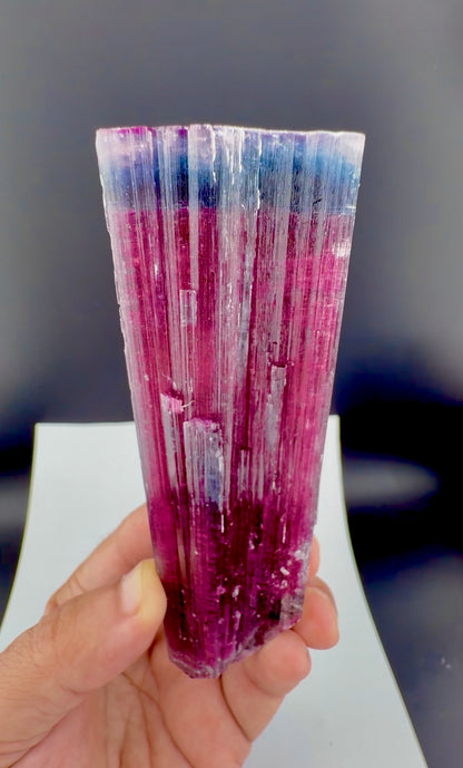 Blue Cap Tourmaline Crystal from Afghanistan, 213 gram