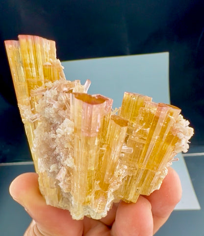 Pink and Orange Tourmaline Crystals Cluster with Lepidolite, 80 Gran