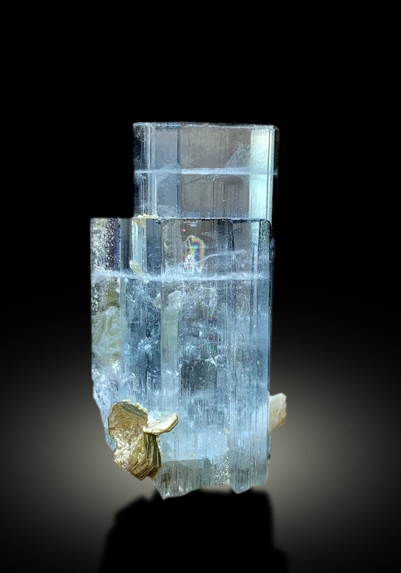 Natural Sky Blue Color Aquamarine Crystal, Aquamarine with Mica, Aquamarine from Shigar valley Skardu Pakistan - 49 gram