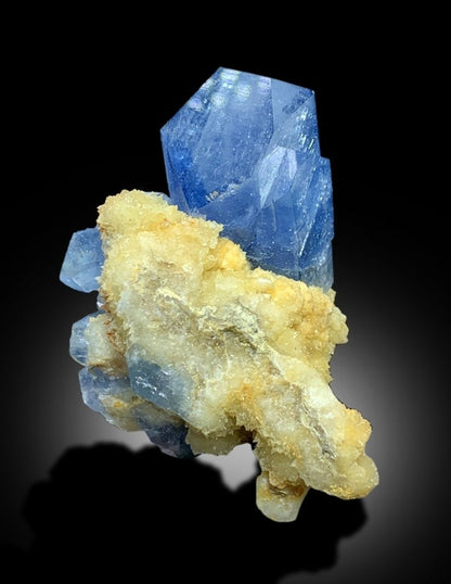 Celestine Crystals with Calcite Mineral Specimen from Afghanistan - 95 gram