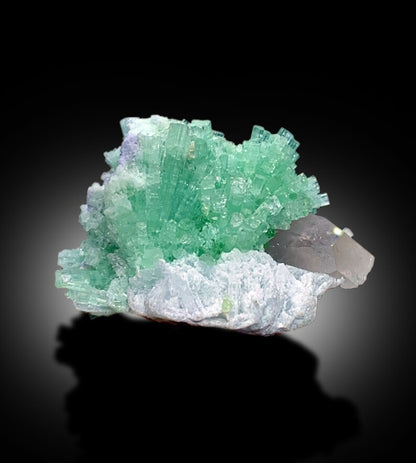 Green Tourmaline Crystals Cluster With Morganite and Cleavelandite Albite Mineral Specimen From Afghanistan - 148 gram