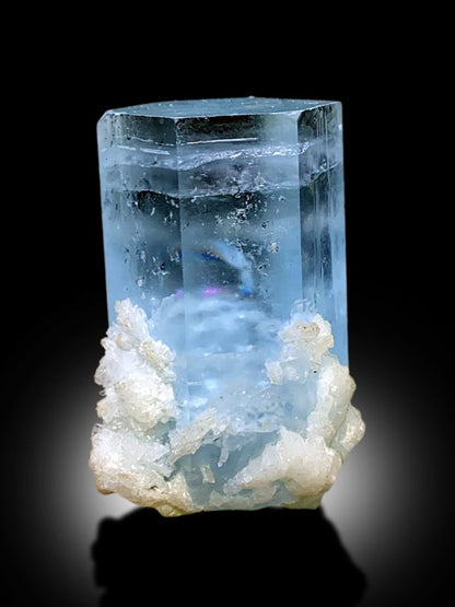 Natural Terminated Sky Blue Aquamarine With Albite From Shigar Valley SKardu Pakistan - 54 gram
