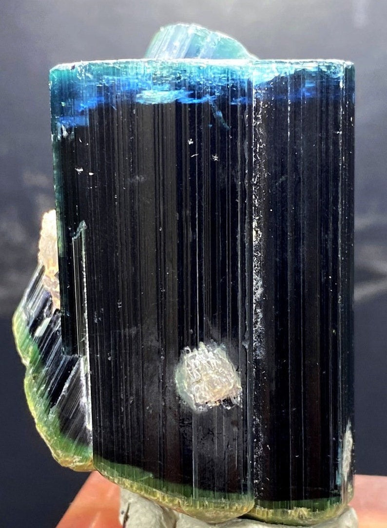 Tourmaline Crystal, Blue Cap Tourmaline, Bicolor Tourmaline, DT Tourmaline, Raw Tourmaline, Tourmaline for sale, 143 Gram , 55*42*36 mm
