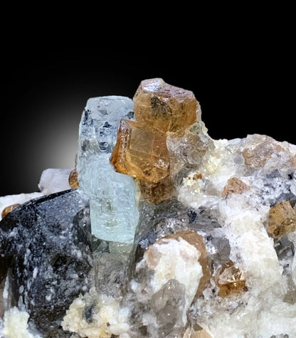 Natural Topaz Crystals With Aquamarines Quartz and Feldspar Mineral Specimen From Skardu Pakistan - 424 gram
