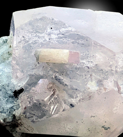 Pink Morganite with Tourmalines and Apatite, Morganite Crystal, Tourmaline Crystals, Pink Apatite, Combo Mineral Specimen, Raw Gemstone, 60g