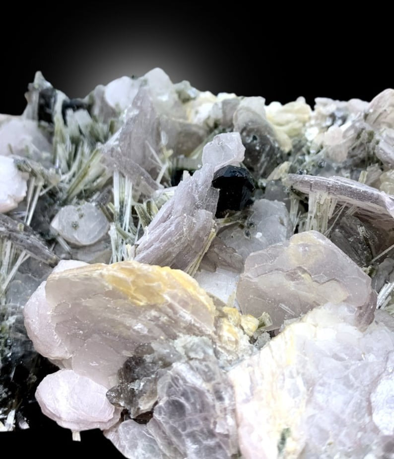 Bicolor Tourmalines With Lepidolite and Smoky Quartz Mineral Specimen From Afghanistan - 708 gram