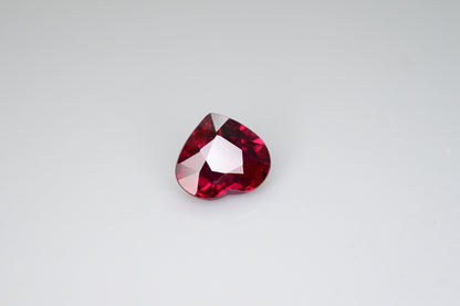 Bellerophon No Heat 1.050 CT Pigeon Blood Red Ruby Gemstone Heart Cut