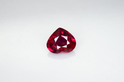 Bellerophon No Heat 1.050 CT Pigeon Blood Red Ruby Gemstone Heart Cut