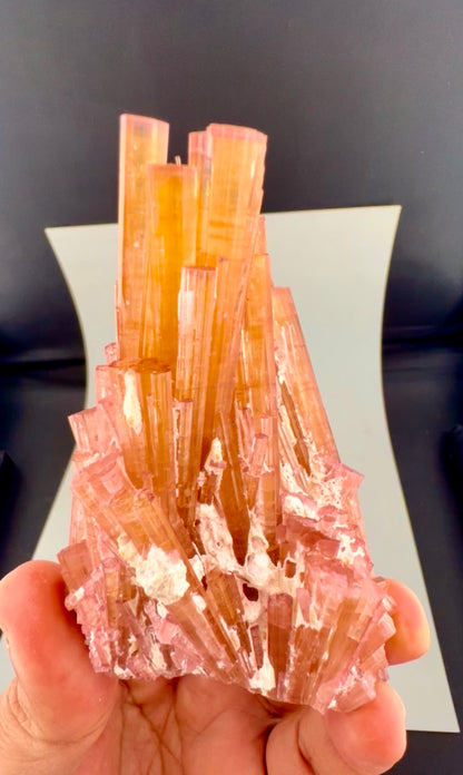 Orange Tourmaline Crystals Cluster , 224 gran