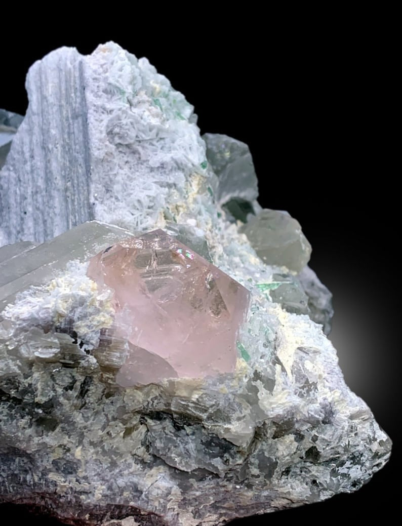 Pink Morganite With Green Tourmalines Quartz and Cleavelandite Albite Mineral Specimen From Afghanistan - 2713 gram