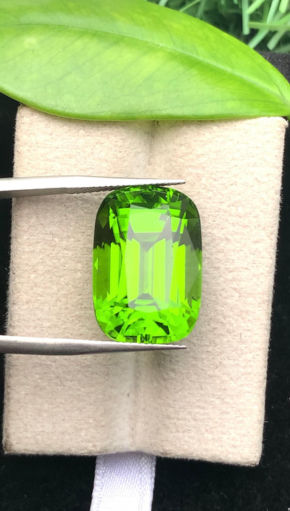 Natural Green Peridot 22.55 Ct Elongated Cushion Cut – Pakistan Peridot Gemstone