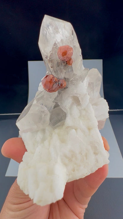 Spessartite Garnet Crystals with Quartz and Albite from Pakistan, 245 gram