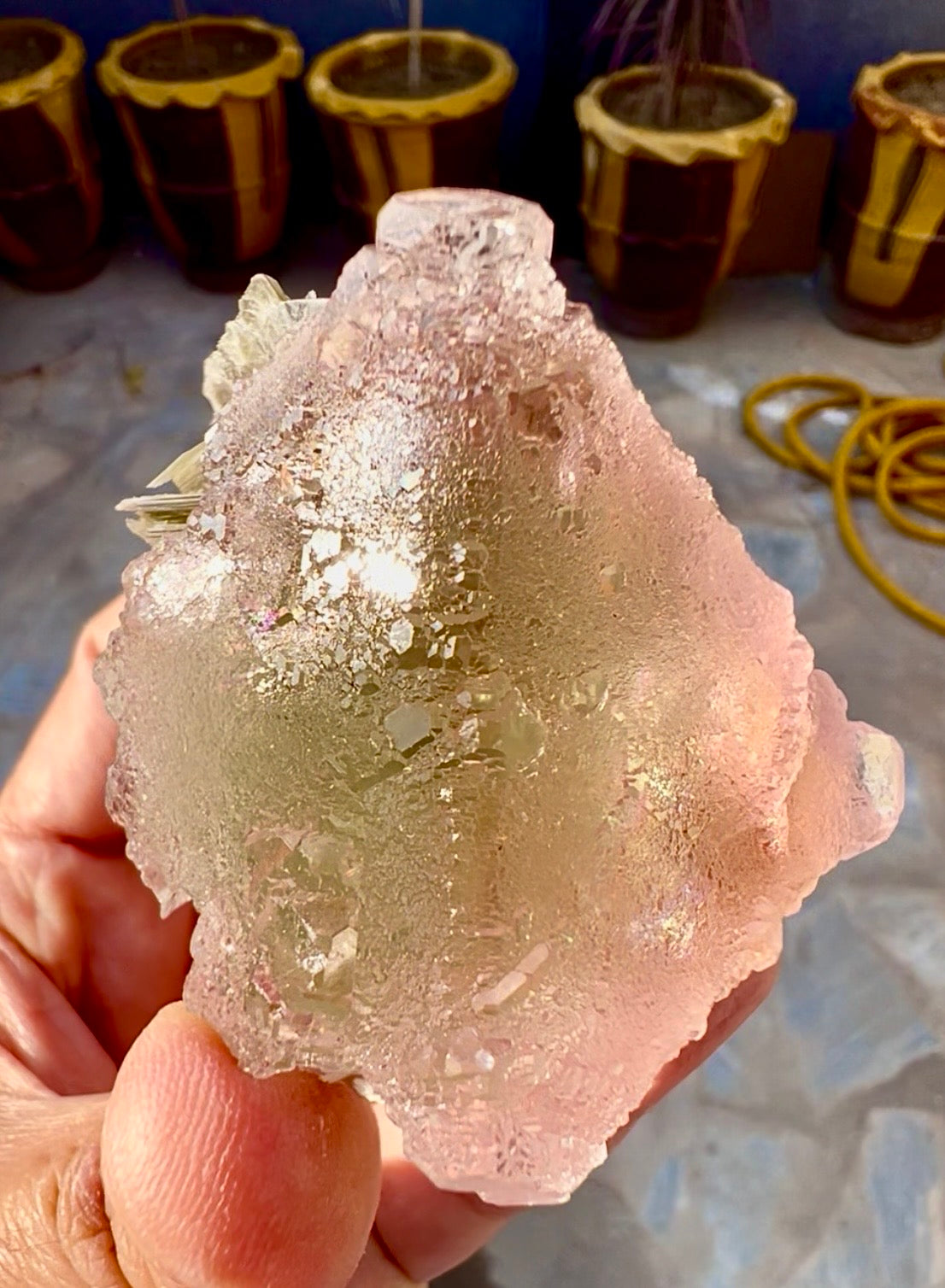 Pink Fluorite with Mica from Pakistan, 183 gram