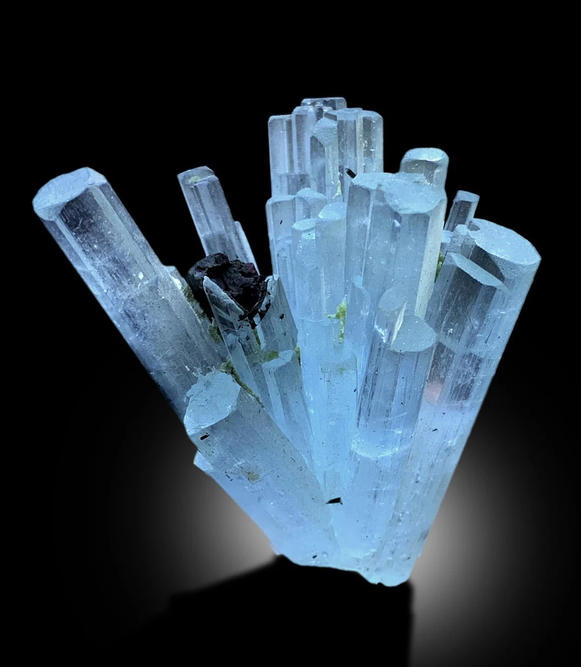 Sky Blue Color Aquamarine Bunch with Schorl Tourmalines from Shigar valley Skardu Pakistan - 40 gram