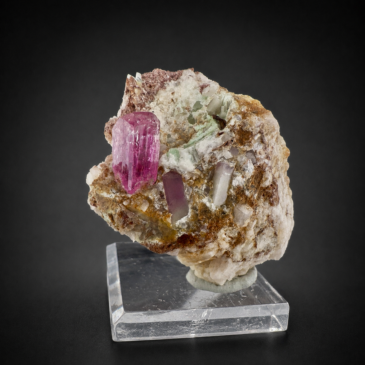 Natural Hot Pink Topaz Crystal on Matrix from Katlang Pakistan,110 gram