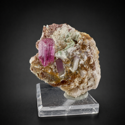 Natural Hot Pink Topaz Crystal on Matrix from Katlang Pakistan,110 gram