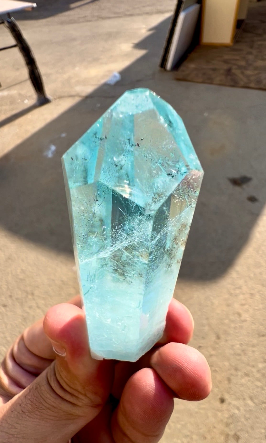 Aquamarine crystal with Diamond cut termination from Pakistan , 63 gram