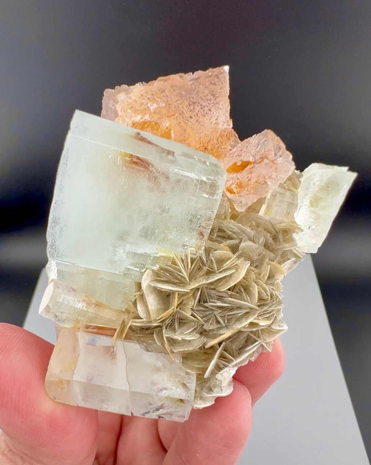 Pink Fluorite with Aquamarine and Mica from Pakistan, 159 gram