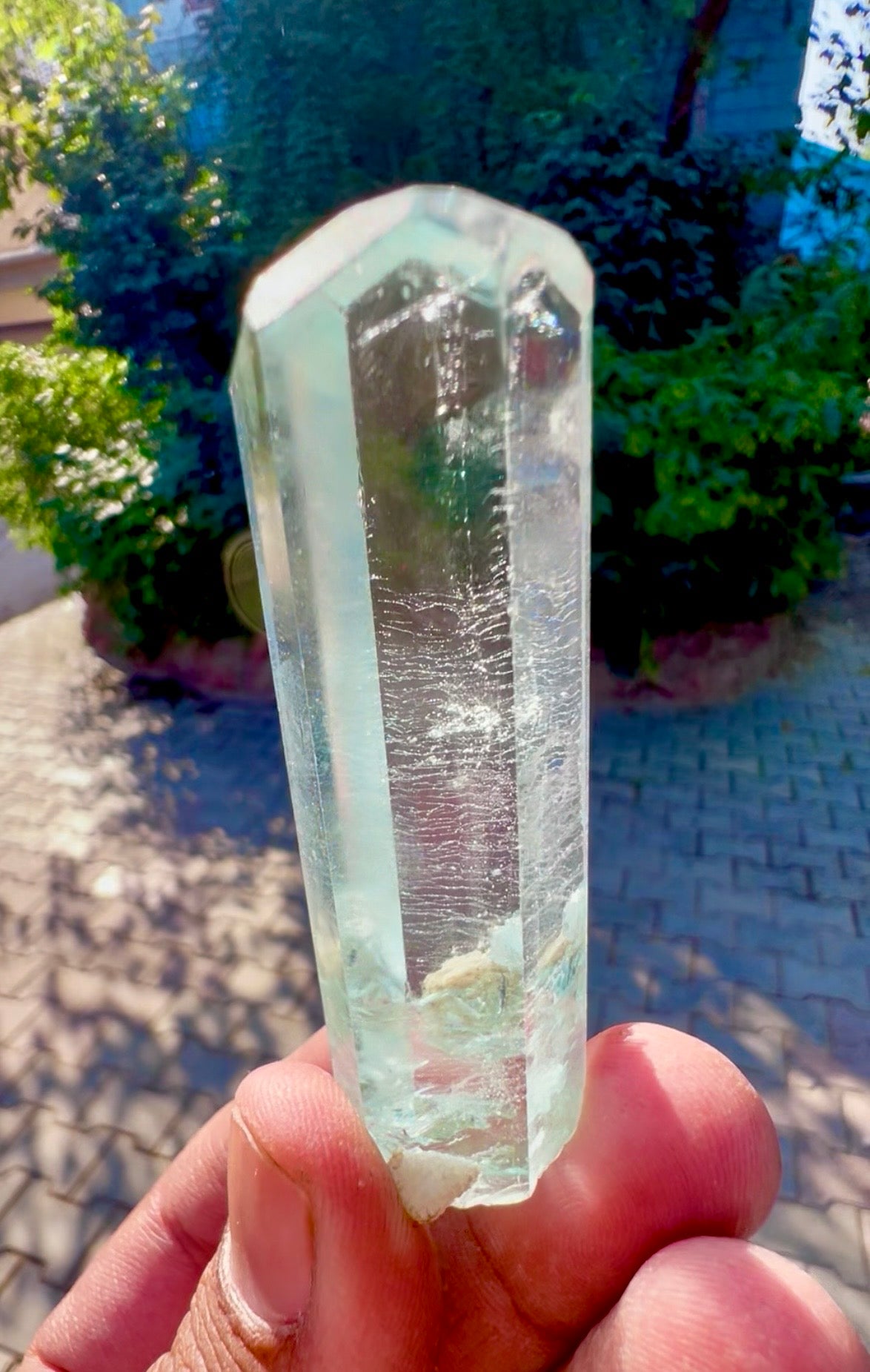 Aquamarine crystal with Hematite Flower from Pakistan, 48 gram