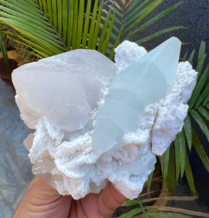 Blue Topaz with Quartz and Albite from Paprok, 922 Gram