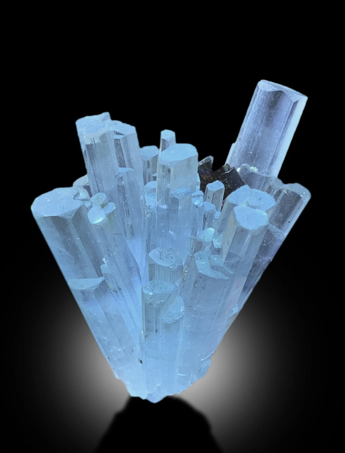 Sky Blue Color Aquamarine Bunch with Schorl Tourmalines from Shigar valley Skardu Pakistan - 40 gram