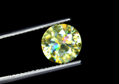Round Cut Full Fire Yellow Sphene Gemstone, Great Dispersion Sphene Gemstone, Loose Gemstone - 4.15 CT