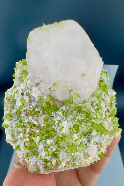 Pollucite with Green Tourmalines from Pakistan, 322 gram