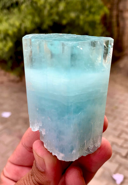 Aquamarine Crystal with Albite, Aquamarine Specimen from Pakistan, 233 gram