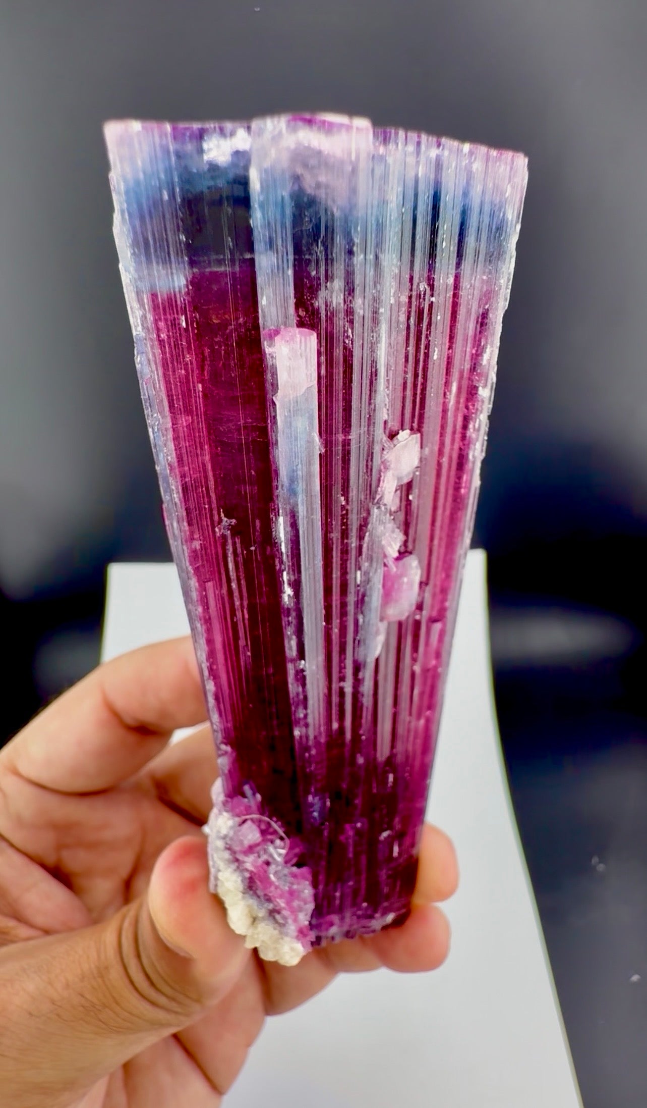 Blue Cap Tourmaline Crystal from Afghanistan, 213 gram