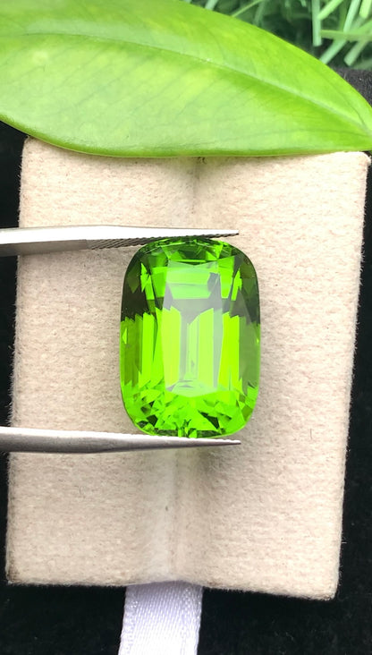 Natural Green Peridot 22.55 Ct Elongated Cushion Cut – Pakistan Peridot Gemstone