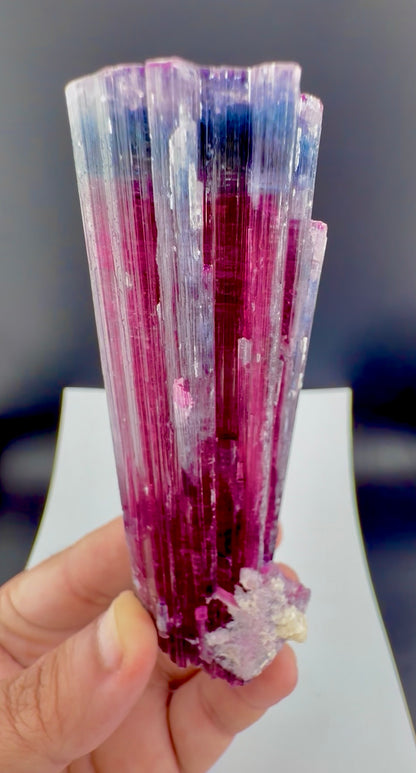 Blue Cap Tourmaline Crystal from Afghanistan, 213 gram