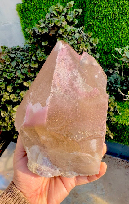 Crystallized Rose Quartz with Tourmaline on Smoky Quartz from Afghanistan, 2025 gram