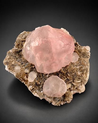 Pink Fluorite on Mica Matrix from Chumar Bakhoor Pakistan, 1619 gran