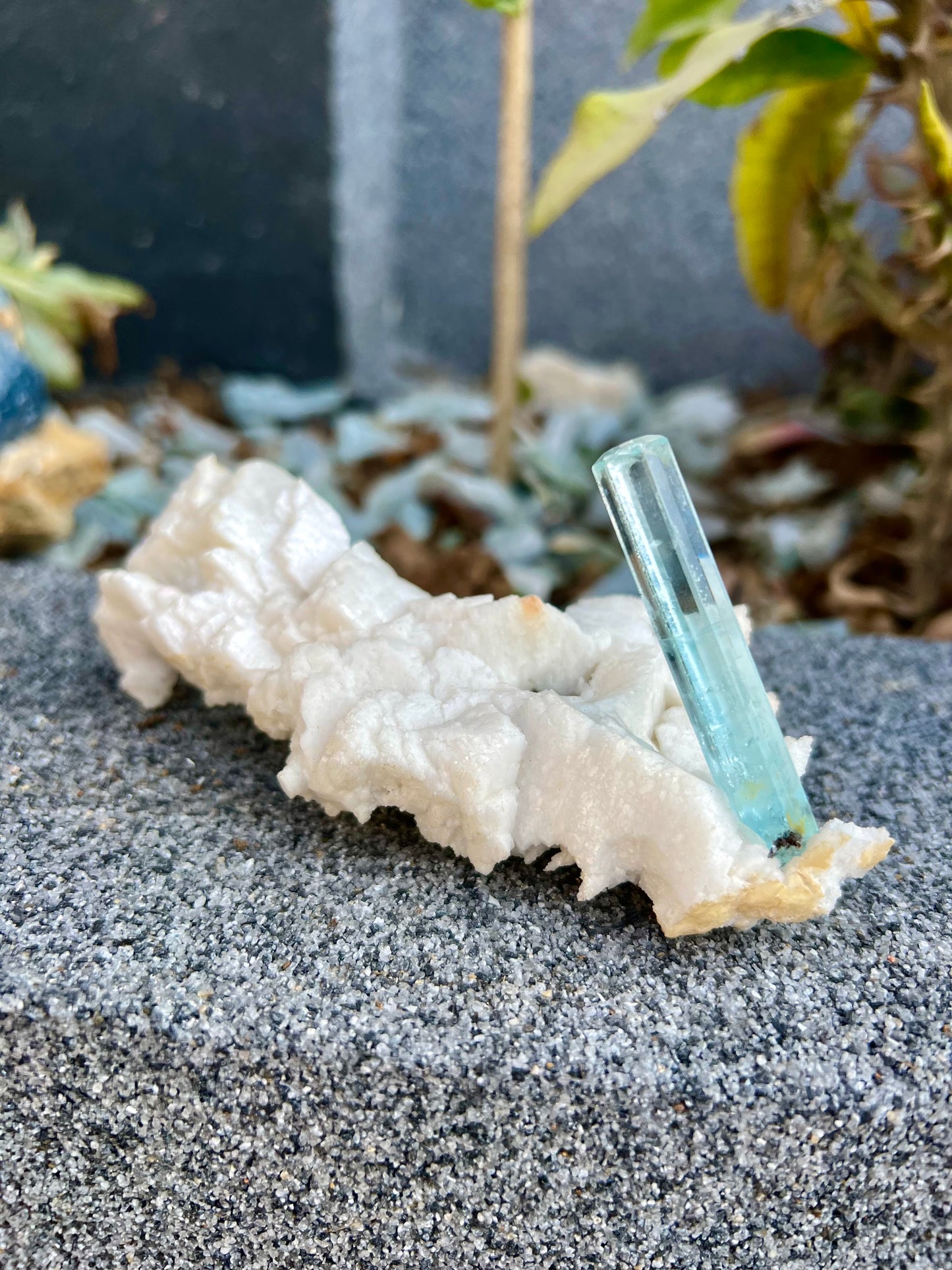 Aquamarine crystal on Albite from Pakistan, 107 gram