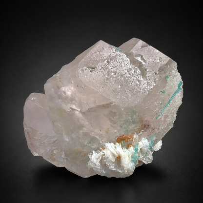 Bicolor Beryl Morganite Aquamarine with Green Tourmaline, Microlite and Albite from Afghanistan, 576 gram