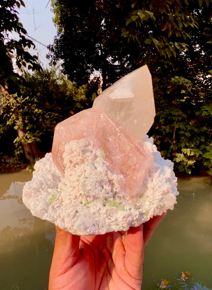Morganite with Tourmalines, Quartz and Albite from Afghanistan, 1412 gram