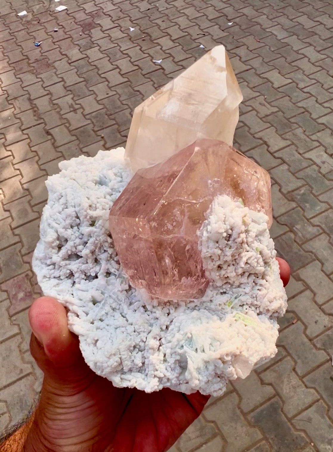 Morganite with Tourmalines, Quartz and Albite from Afghanistan, 1412 gram