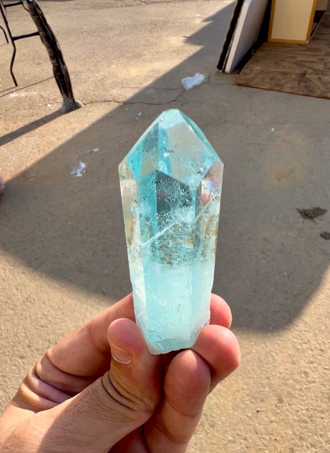 Aquamarine crystal with Diamond cut termination from Pakistan , 63 gram