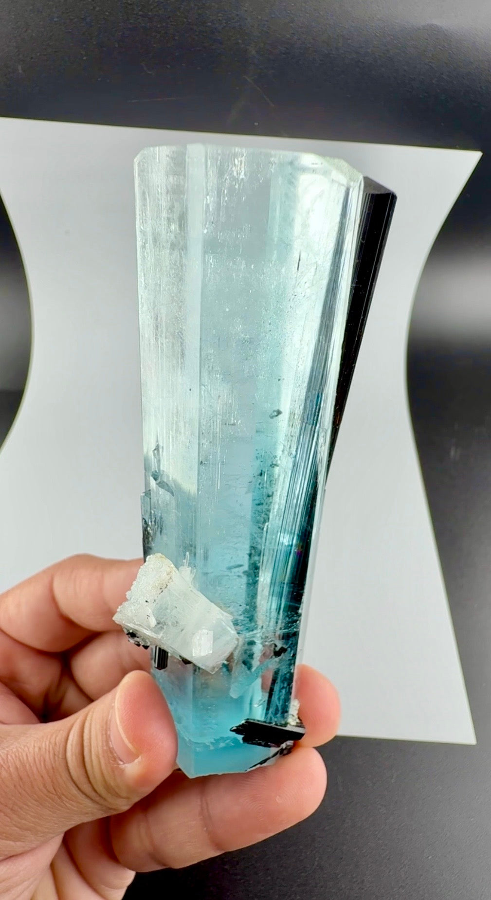 Aquamarine Crystal with Schorl from Pakistan, 160 Gram