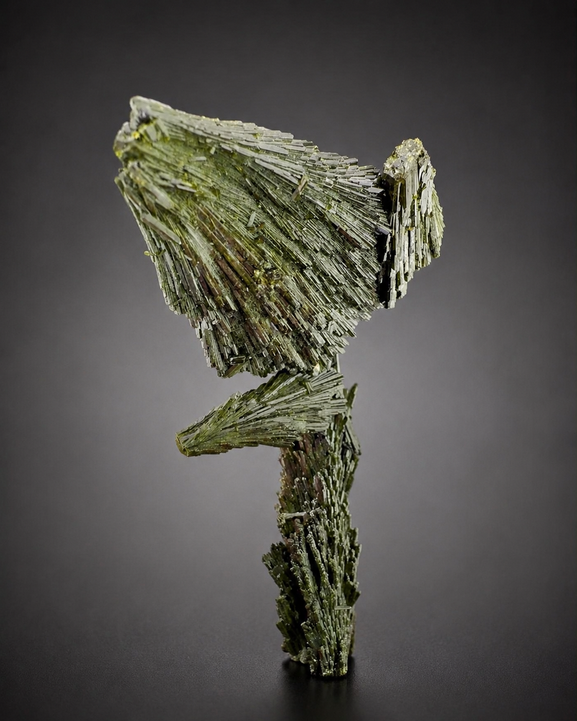 Green Epidote Crystal Specimen with Custom Base, 92 gram