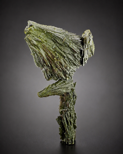 Green Epidote Crystal Specimen with Custom Base, 92 gram