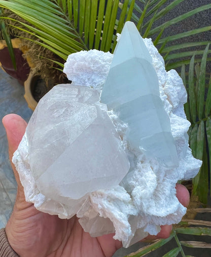 Blue Topaz with Quartz and Albite from Paprok, 922 Gram