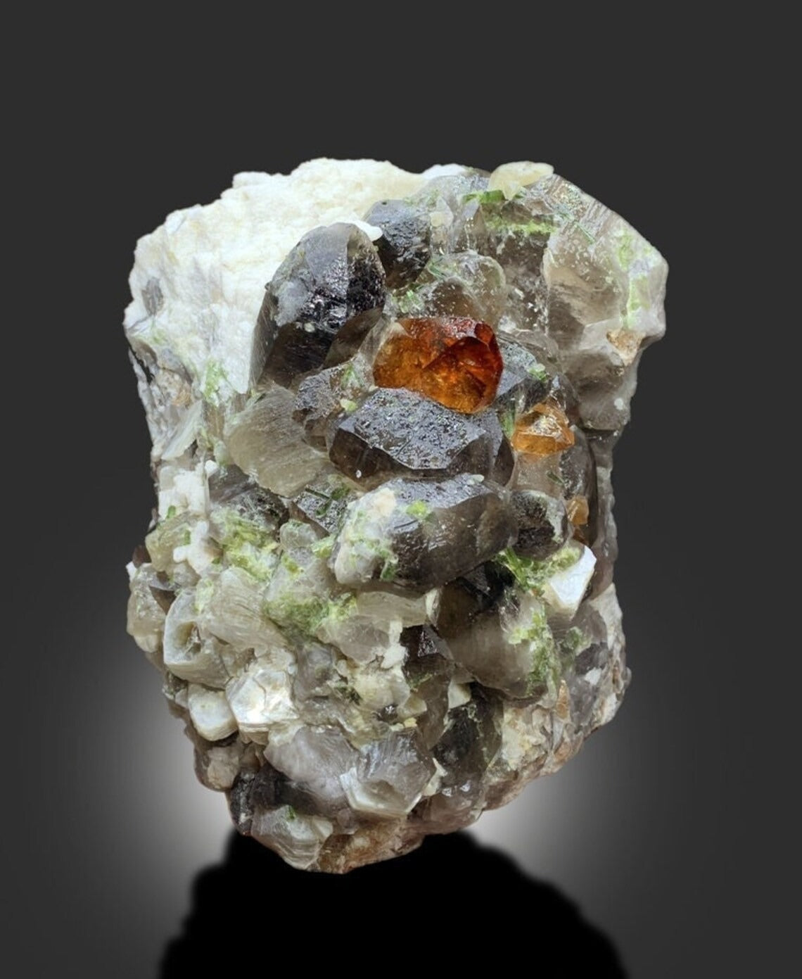 Topaz Crystals with Tourmalines, Herderite Crystals, Smoky Quartz Crystals, Crystal Cluster, Topaz Specimen, Tourmaline Cluster, 4377 g