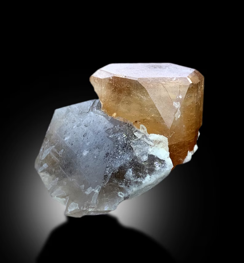 Natural Terminated Topaz Crystal With Smoky Quartz From Skardu Pakistan - 50 gram