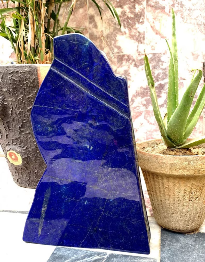 Lapis Lazuli Tumble , Huge Lapis Lazuli Free form tumble Made in Afghanistan, Real Blue Ultramarine, Handmade NO dye Lapis Tumble Home Decor